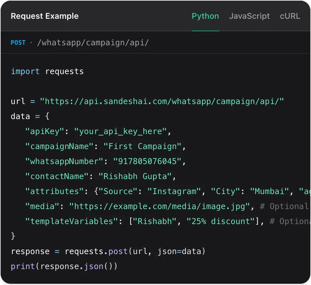 WhatsApp API Integration